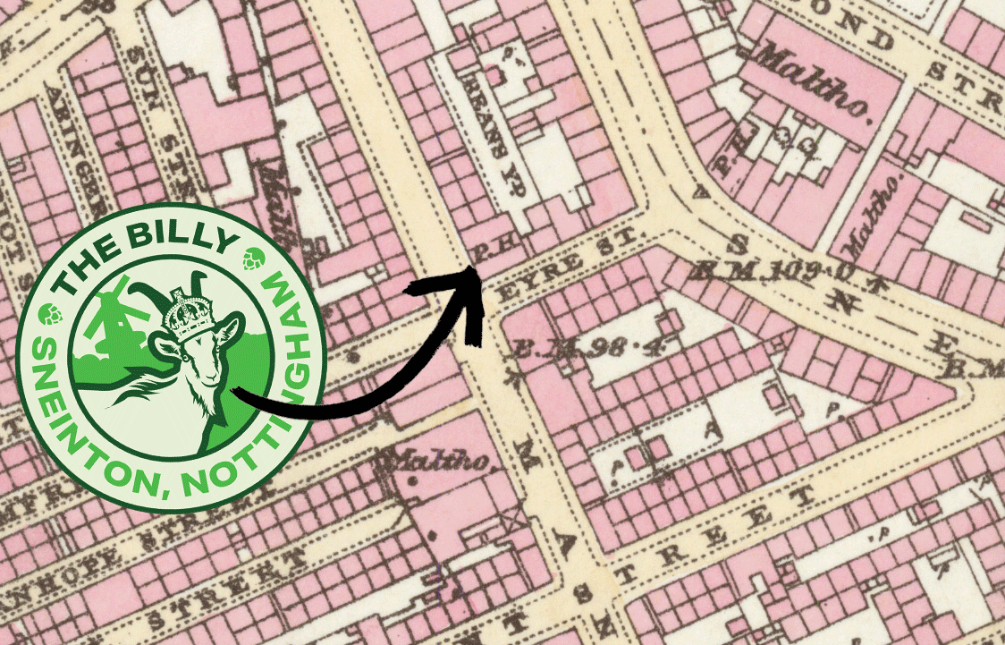 Location Of The King Billy On An 1881 Map. Not A Useful Visual Reference - use the link to Google Maps.